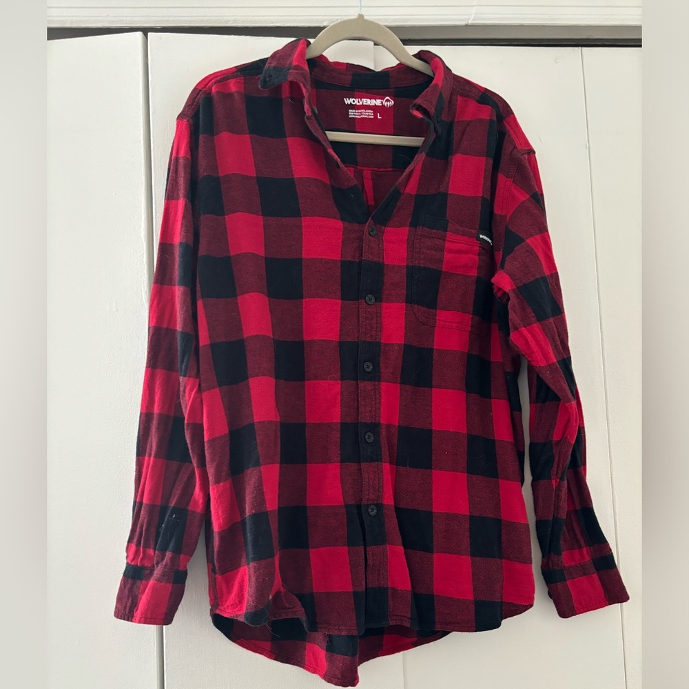 Men’s Wolverine red buffalo plaid flannel